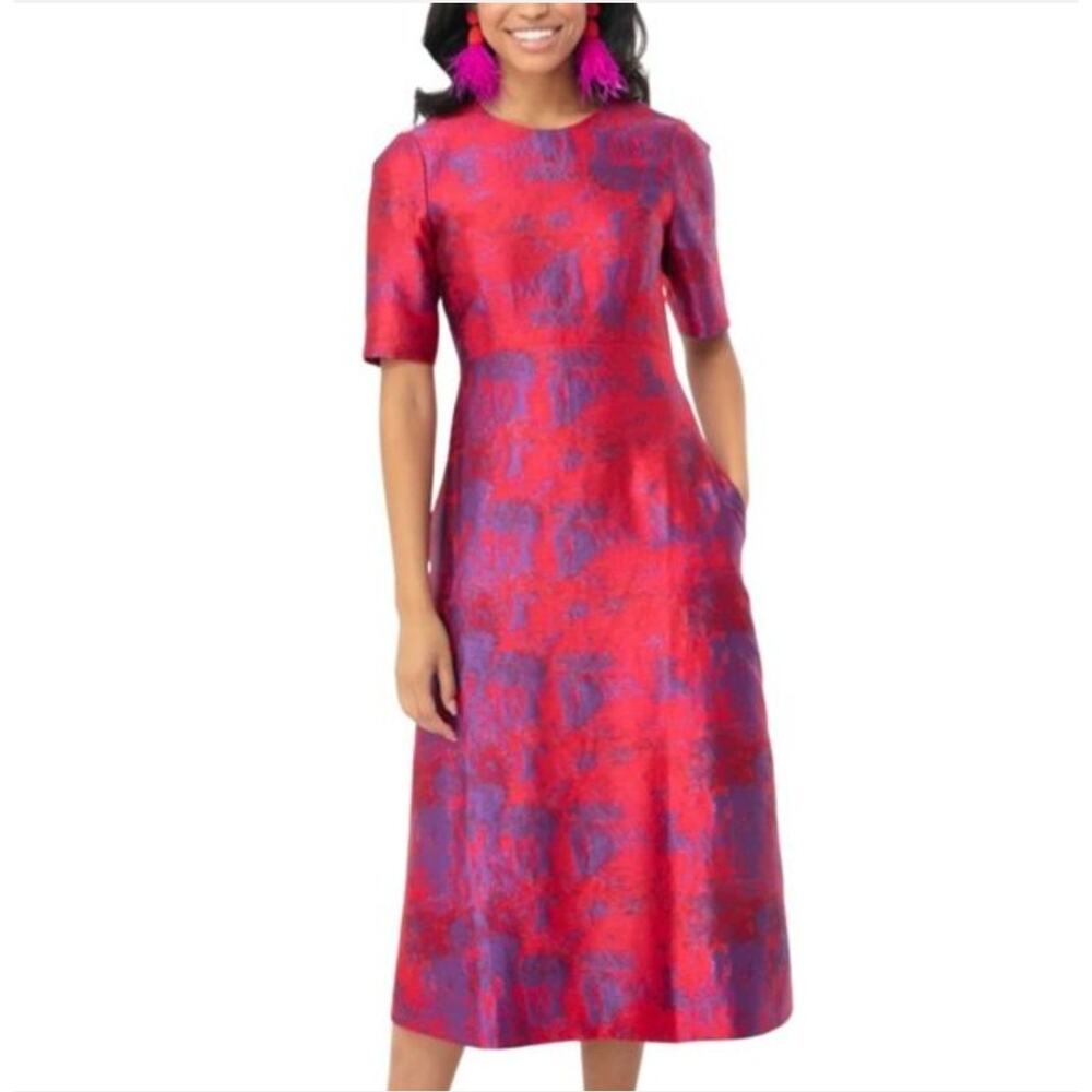 New w/ Tag Tuckernuck Raspberry Jacquard Baldwin Dress Medium Wedding Guest